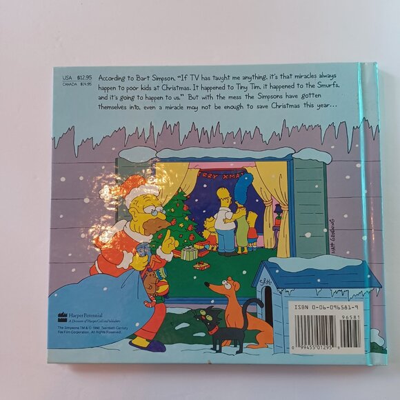 1990 The Simpsons Xmas Book Hardcover Matt Groening First Edition - Picture 3 of 3
